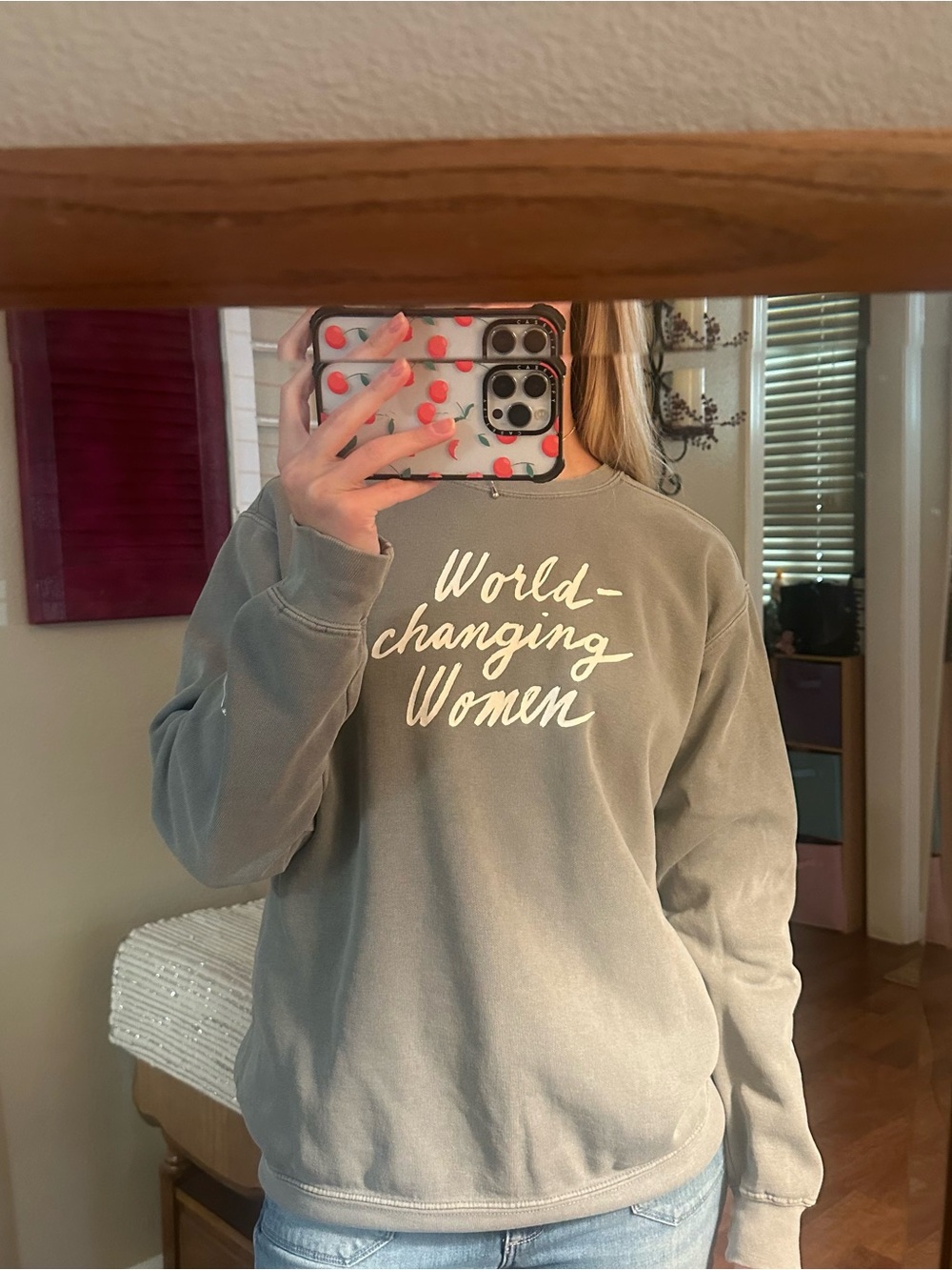 World-Changing Women Gray Graphic Sweatshirt